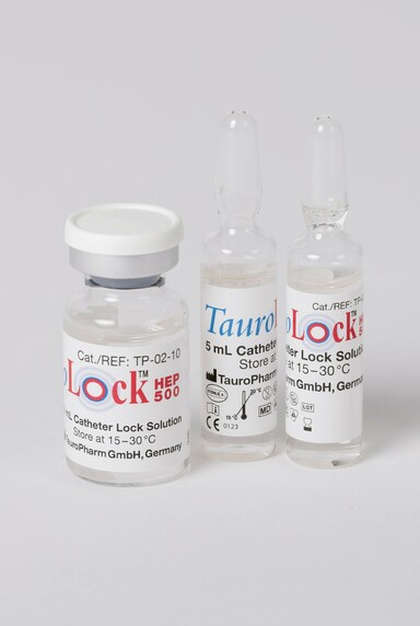 TauroLock™-HEP500 ampoules and vial